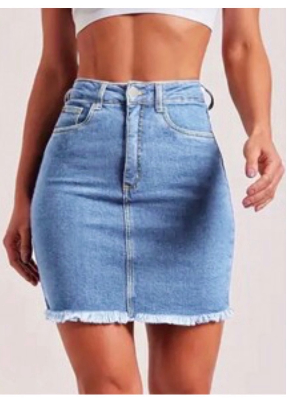 SHEIN Blue Denim Midi Skirt